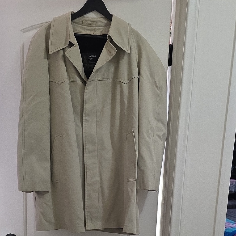 London Fog Men's Cream Trench Coat
